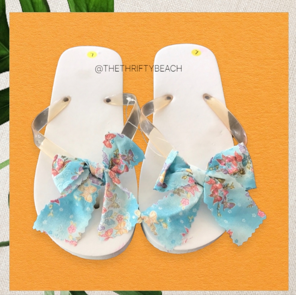 Flip Flops with Butterfly Bow